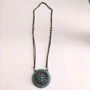 Vintage Silver Turquoise Necklace